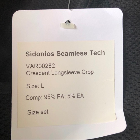 Sidonios Seamless crescent Long sleeve Crop Top L - Picture 3 of 3